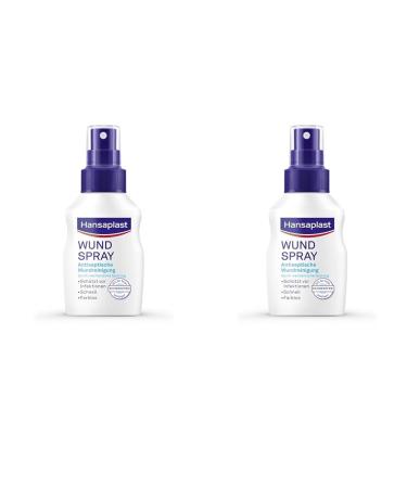 Hansaplast Wundspray (50 ml) for antiseptic wound cleaning by mechanical rinsing spray protects against wound infections colorless and particularly skin -friendly (pack with 2) 50 ml (2 pack)