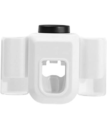 Zerodeko Toothpaste Holder & Toothbrush Organizer - 4 Slot Wall-Mounted Dispenser | Reusable Toothpaste Rack | TPE Material | White | 12.5x9x5.5cm - Buy Online on GoSupps.com