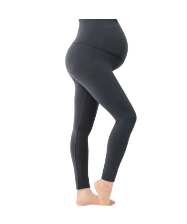 Extend the Label High Waisted Thick Maternity Leggings For Pregnant Women. Over The Bump Buttery soft Comfort wear. Pregnancy Support wear. Supportive Leggings. Non See-through Grey XL