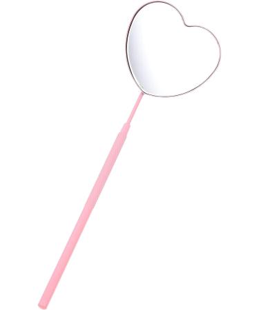 Minkissy Love Heart Lash Mirror for Eyelash Extensions | Stainless Steel Handheld Mirror for Women | Pink Lash Technician Supplies - Buy Online on GoSupps.com