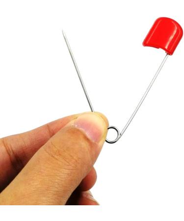 50 Safety Pins with Plastic Heads and Safe Locking Closures - Stainless Steel Diaper Pins for Cloth Diapers, Clothes, Crafts - Buy Online on GoSupps.com