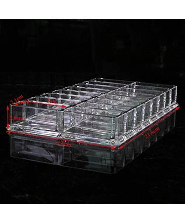 Anncus Acrylic Clear Double Row 16 Slots Makeup Organizer Eye Shadow Storage Box Jewelry Storage Case Lipstick Holder - (Color: Clear)