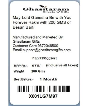 Ghasitaram Gifts Rakhi for Brother Rakhis Online - The Blessings of The Highest Aura for My Brother Diamond Rakhi with 100 GMS of Dryfruits Mix Can - Buy Online on GoSupps.com