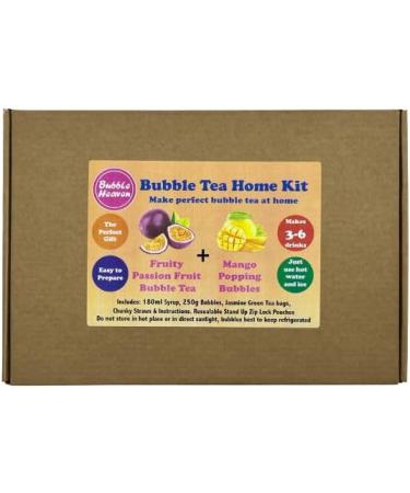 Fruity Passion Fruit with Mango Popping Bobas Bubble Tea Kit 3 to 6 Drinks Passion Fruit and Mango - Buy Online on GoSupps.com