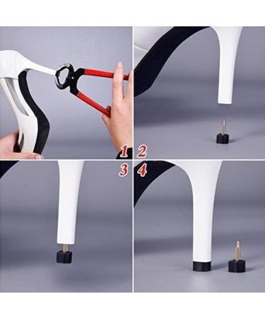 Durable Heel Tips Replacement Set - 6 Pairs High Heel Caps Protectors - U-shape Black - Thick Pins 3mm 10mm - Shoe Repair Kit - Buy Online on GoSupps.com