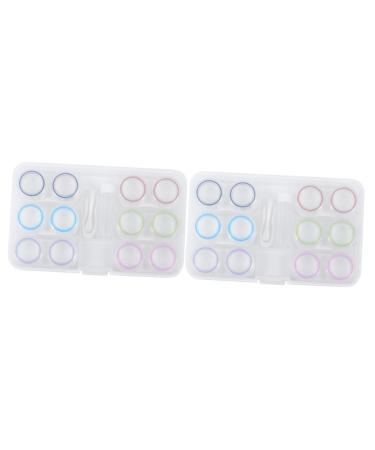 Homsfou 2 sentences contact lens container Clear case container for contact lenses Chinese balls Linsen holder lens holder lens holder Glass storage box showcase travel plastic