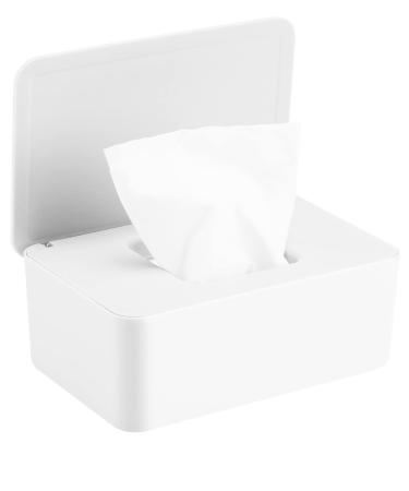 Wet Wipes Dispenser Box Baby Wipes Dispenser Toilet Wipes Dispenser Box Dry Tissue Wipes Napkin Box Cover Holder Keep Wipes Fresh with Lid Seal Dustproof for Home Office Organiser Storage White