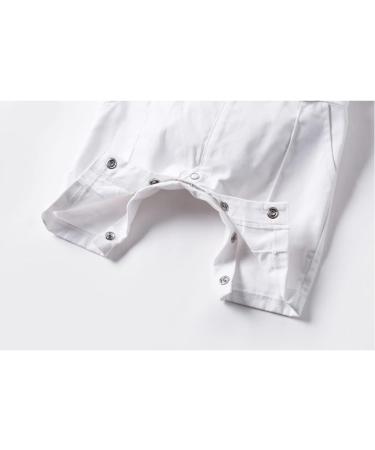 Baby Boy Gentleman Romper Suit | Christening Baptism Outfit with Hat | White 0-3 Months - Buy Online on GoSupps.com