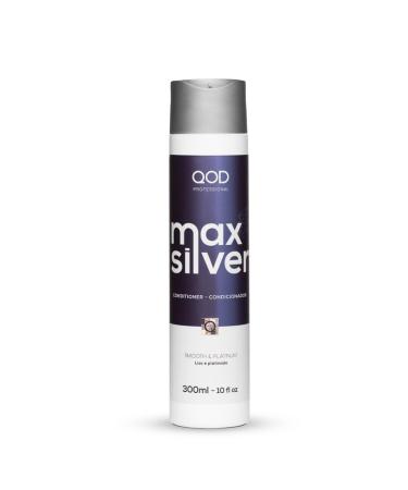 QoD MAX SILVER CONDITIONER 300ML-10fl oz/FOR BLONDE STREAKED OR GRAY HAIR/WITH VIOLET PIGMENTS/PROLONG THE SMOOTH EFFECT OF HAIR TREATED WITH HAIR STRAIGHTENING TREATMENT.