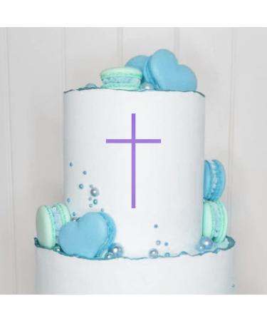 Cake topper (cross) charm acrylic/wood baptism communion confirmation confirmation cake plug cake cake plug decoration caketopper (2 pieces purple/lilac) purple/lilac 2 pieces