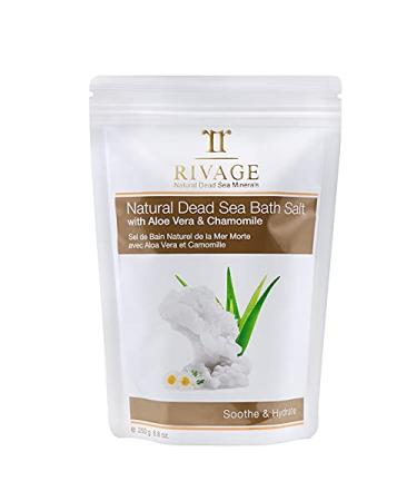 RIVAGE NATURAL DEAD SEA MINERALS Bath Salt with ALOE VERA and CHAMOMILE 250g NATURAL MINERALS SOOTHE & HYDRATE VEGAN FRIENDLY  NO ANIMAL TESTING  NO HARSH CHEMICALS