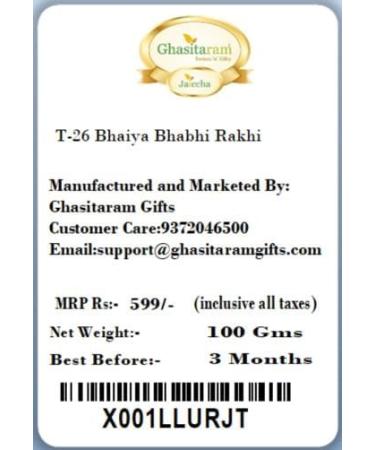 Ghasitaram Gifts Rakhis Online - Rakhi for Brother-T-26 Bhaiya Bhabhi Rakhi Rakhi Set only - Buy Online on GoSupps.com