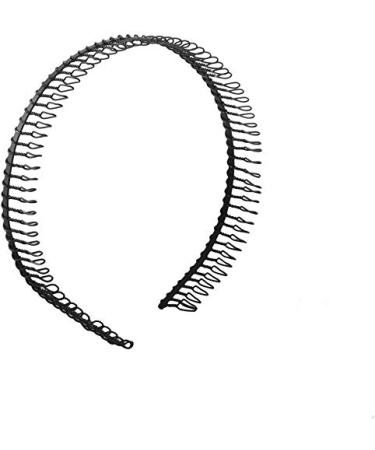 Healifty Woman Protection Metal Teeth Comb Hair Hoop Headband Hair Accessories (Black)