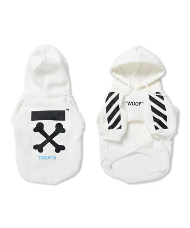 Dog coat for small dogs fashion hoodie dog winter coat dog jacket suitable for schnauzer Corgi French bulldog teddy etc. white m m white