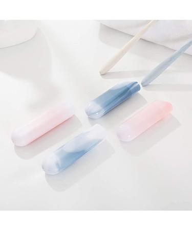 Eco-Friendly Portable Toothbrush Case - 2 Pack Transparent Candy-Colored Travel Cover for Camping School & Business Trips - Buy Online on GoSupps.com