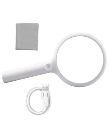 Tovmekdjn Optical Aspheric Magnifying Glass with 20 LED Lights with Light Reading Magnifying Glass Rechargeable