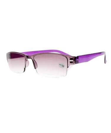 EFLAL Men Women's Tinted Brown Purple Gray Anti UV Protect Readers Reading Glass +1.0 1.5 2.0 2.5 3.0 3.5 +4.0 Purple 2 x