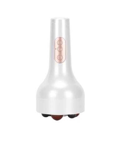 Electrical abdominal massage device hot uterus 3 massage tooth wheels 6 modes remove wet electric USB belly massager for the arm (white)