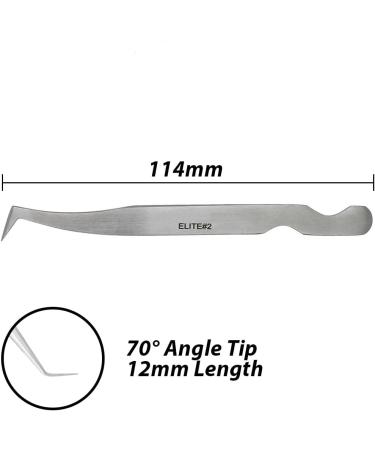 Lash Tweezer Professional Volume False Lash Application Tool | Multi Shapes & Purposes Tweezers | Tweezers for Volume Isolation & Classic Lashes (Elite #2- L Curve 70 Angled 12mm Length Tip | Volume) - Buy Online on GoSupps.com