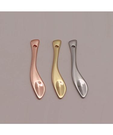 3-Piece Zinc Alloy Makeup Spatula Set - Eye Cream Spoons & Beauty Scoops - Curved Handle Gold Silver & Rose Gold - Perfect for Creams & Lotions | International Shipping - Buy Online on GoSupps.com