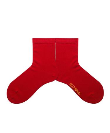 Chinese New Year Red Socks Men's Women's Cotton Socks Sports Socks with Red Envelope Gift Box Good Luck Socks 3 Pairs (Color : Red Size : 37-44) 37-44 Red