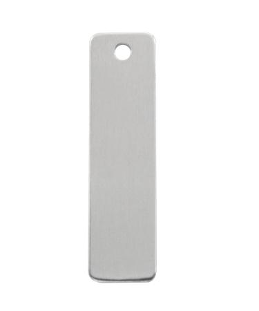 ABBECIAO 50 Pack Rectangle Stamping Blanks for Metal Stamping and Jewelry Making 0.06 Inch Thick - 1.77 Inches x 0.47 Inch Aluminum Rectangle Tags w/Hole