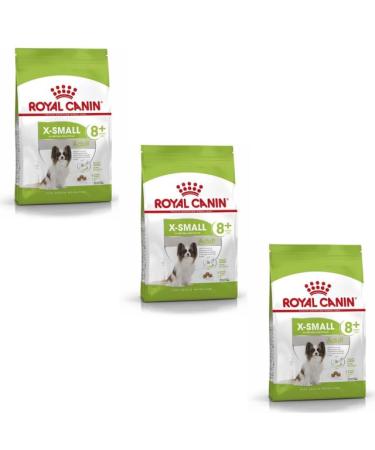 Royal Canin X-Small Adult 8+ | Pack of 3 | 3 x 500 g | Dry food for very small dogs from 8 years old | for intestinal support, vitality and the urinary tract