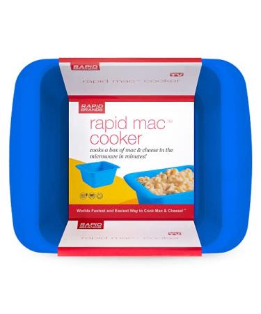 Rapid Mac Cooker | Microwave Macaroni & Cheese in 5 Minutes | Perfect for Dorm, Small Kitchen or Office | Dishwasher-Safe, Microwaveable, BPA-Free (Blue, 1-Pack) 1-Pack Blue