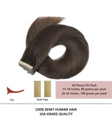 Buy Hotlulana 18 Dark Brown Tape Extensions - 100% Remy Human Hair - 20 Pcs Invisible Extensions - Buy Online on GoSupps.com
