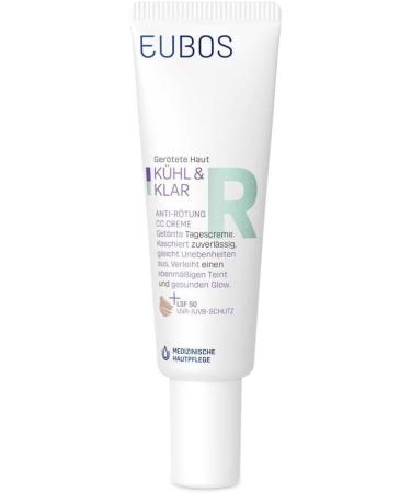 EUBOS COOL & CLEAR Anti-Redness CC Cream SPF 50 - 30ml | Soothing UV Protection for Sensitive Skin - Buy Online on GoSupps.com