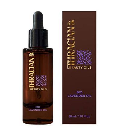 Thracian Bulgarian Beauty Lavender Oil with Bio Premium Certified Bulgarian Lavender Anti-aging Moisturizing Oil for Face Body and Hair in 1.01 fl oz Glass with Dropper