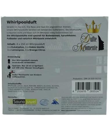 Breathe of Moments Whirlpo Bolts Set - 4 x 250ml Eucalyptus Coconut Vanilla Lemongrass Orange-Citrus | Exclusive Gift Packaging for International Shipping - Buy Online on GoSupps.com
