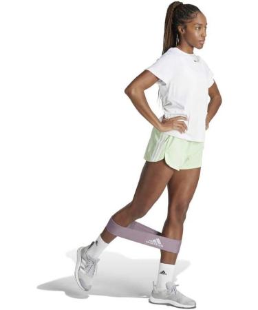 Buy adidas Women's Pacer Training 3-Stripes Woven High-Rise Shorts - 3 Inch Casual Fit in Semi Green Spark/White | International Shipping Available - Buy Online on GoSupps.com