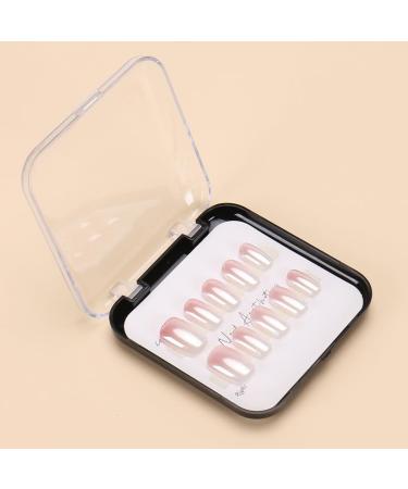 Buy Ombre Square Press on Nails - Short Chrome Acrylic Gel Nails for Women | 24 Pcs Gradation Manicure - Buy Online on GoSupps.com