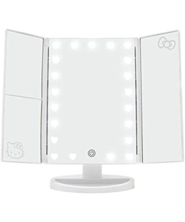 Impressions Vanity Hello Kitty Trifold LED Desk Mirror with Lights - Touch Sensor, Dimmer, Adjustable 2X and 3X Magnifying Mirrors (White) - Buy Online on GoSupps.com
