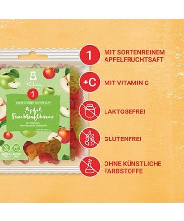  naschlabor naschlabor Good Mood Fruit Juice Bear | Apple | 20% Pure Fruit Juice | No Artificial Colors or Flavor Enhancers | Gluten Free and Lactose Free (500g) - Buy Online on GoSupps.com