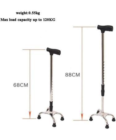 Walking Stick/Crutches Lightweight Stainless Steel Walking Sticks 9 Height Adjustable Levels for Elderly Men or Women with 4-Leg Silver Non-Slip Base max. Walker 120kg F Journey - Buy Online on GoSupps.com