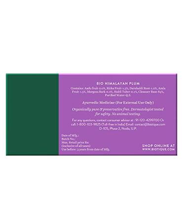 Biotique Bio Himalayan Plum Refreshing Body Soap - Pure Fruit & Vegetable Extracts for Revitalizing Skin - Buy Online on GoSupps.com