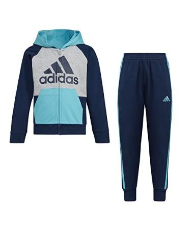 adidas Boys Color Block French Terry Jacket Set 7 Collegiate Navy
