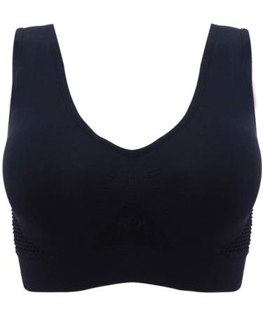 Longtuohai Women s Seamless Push-Up Sports Bra | V-Neck Padded Bralette for Yoga & Fitness | Soft Sleep BH in Black - 4XL - Buy Online on GoSupps.com