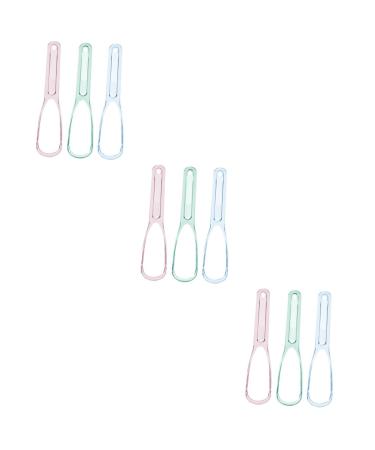 FRCOLOR 9 Pcs Tongue Scraper Cleaning Tools Mouth Cleaning Scrapers Tongue Cleaner Kids Tools Tongue Coating Brush Oral Hand Tools Second Generation Aldult Dental Floss Plastic