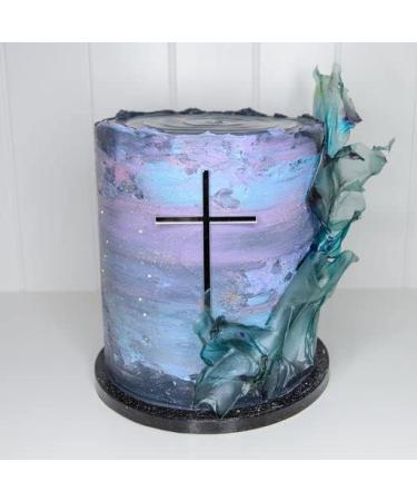 Premium Silver Cross Cake Topper Set - 3 Pieces - Acrylic/Wood Decor for Baptism Communion & Confirmation Celebrations - Buy Online on GoSupps.com