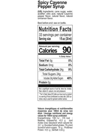 Routin 1883 Premium Spicy Cayenne Pepper Syrup (Glass Bottle) 1L - Buy Online on GoSupps.com
