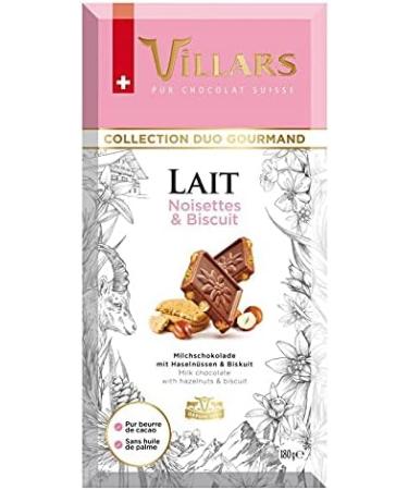 VILLARS - Milk Bar with Hazelnuts and Biscuit 180G - Pack of 3 - Buy Online on GoSupps.com