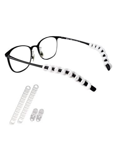 Anti-slip holder made of silicone for different glasses sizes ear hooks ear grips glasses hangers sleeves for glasses or sunglasses earphone holders mask holders-Glagly Ringz white