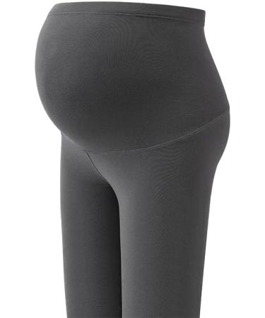 High Waisted Thick Maternity Leggings | Over The Bump | Buttery Soft Comfort | Pregnancy Support | Non See-Through | Grey XL - Buy Online on GoSupps.com