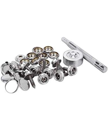  120 Pcs Snap Buttons,Snap Fasteners Kit 15mm Stainless Steel  Snaps Marine Grade Boat Canvas Snaps,3/8 Socket Metal Snaps for Clothing  Leather Boat Cover Fabric