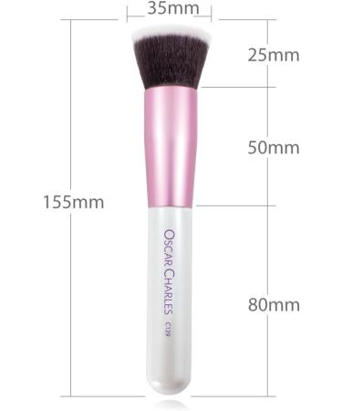 Oscar Charles Foundation Brush C129 Flat Top foundation brush for liquid Makeup Brush Pink/White - Buy Online on GoSupps.com