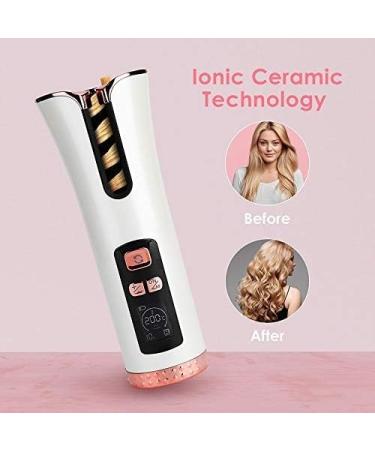 Buy Cordless Automatic Hair Curler - USB Charging Wireless Curling Iron with LCD Screen for Easy Curls & Waves - Buy Online on GoSupps.com