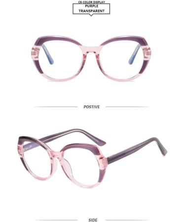SERONI TR90 Polygon Frame Blue Light Blocking Glasses - UV Protection for Men & Women - Stylish Pink-Purple Computer & Reading Eyewear - Buy Online on GoSupps.com